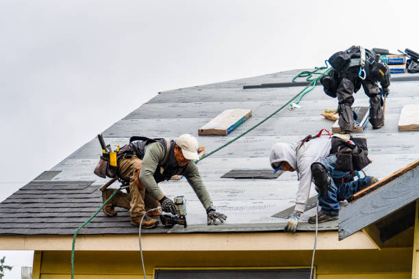 Professional Gutter Installation technician working in Quincy, IN